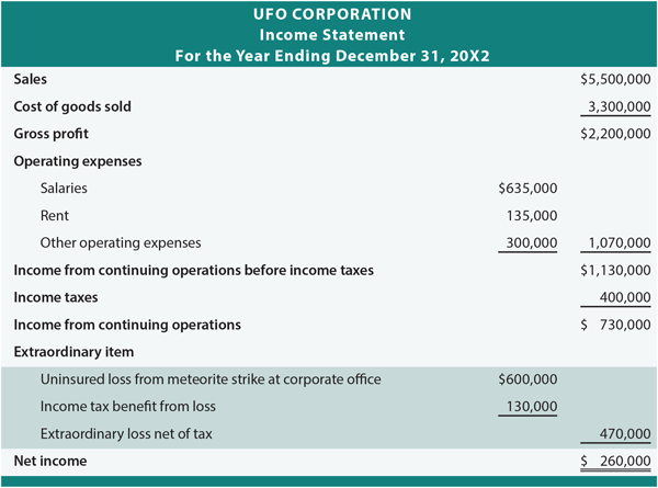 Extraordinary Item Income Statement