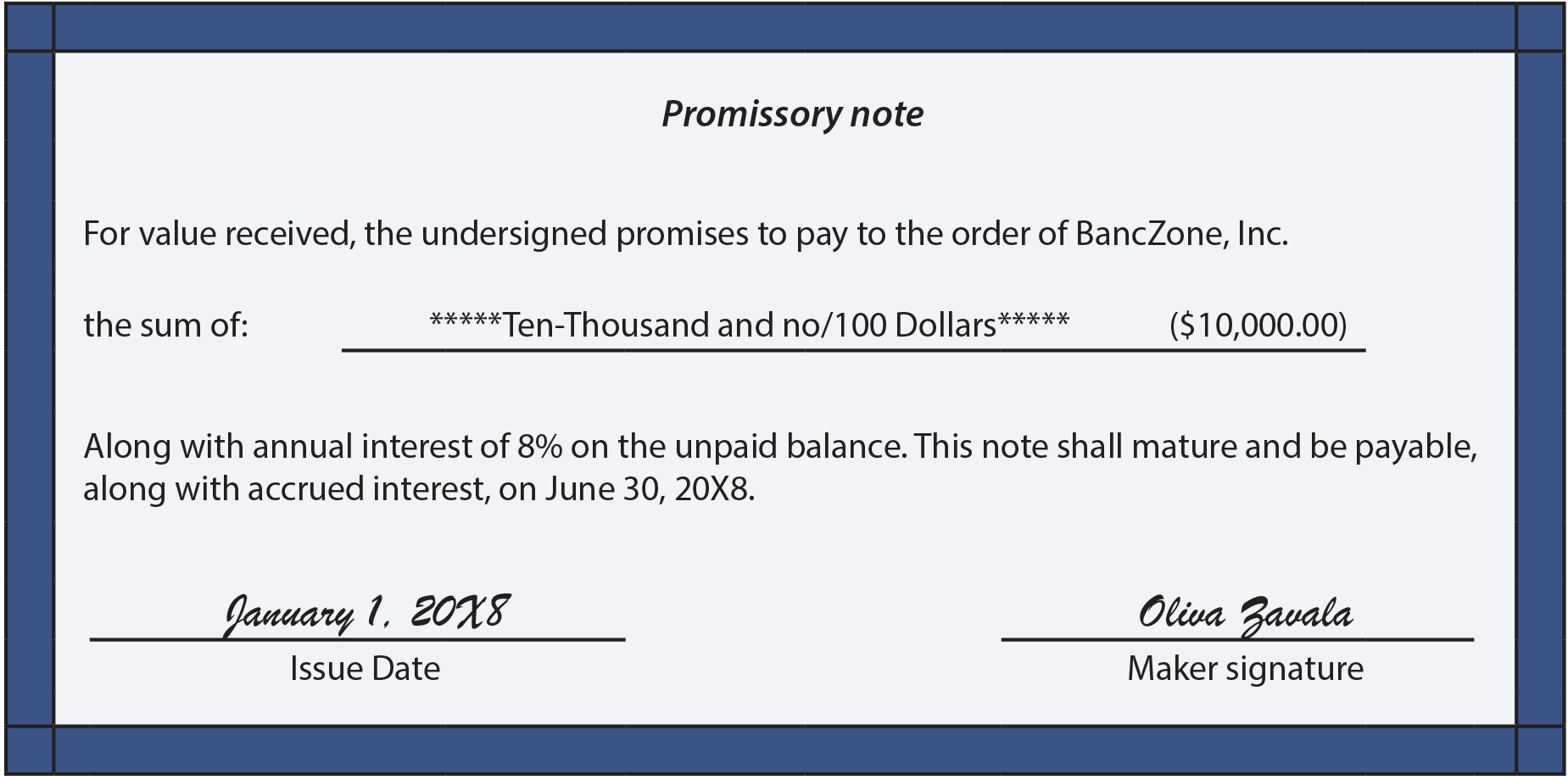 Promissory Note example