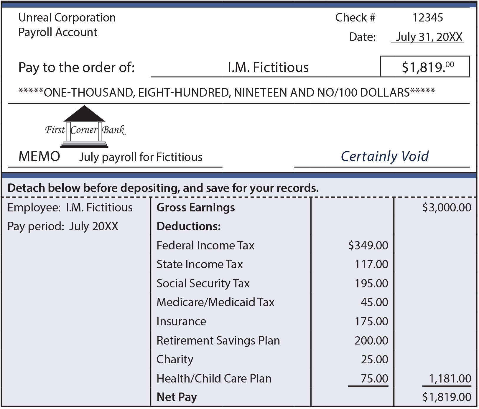 Pay Stub illustration