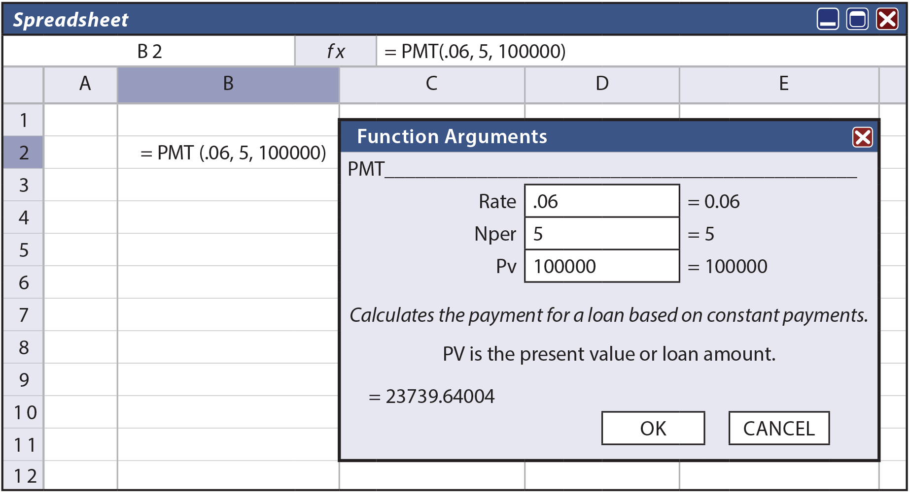 Present Value Spreadsheet Example